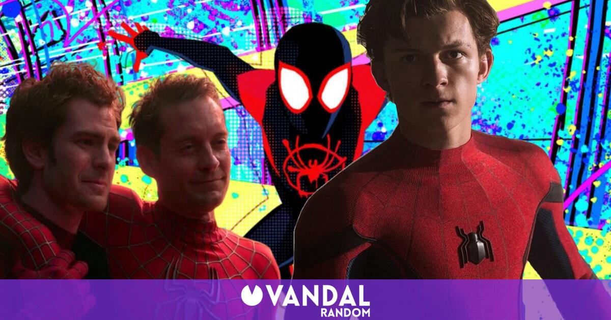 Tom Holland Andrew Garfield Y Tobey Maguire En El Spider Verse Con Una