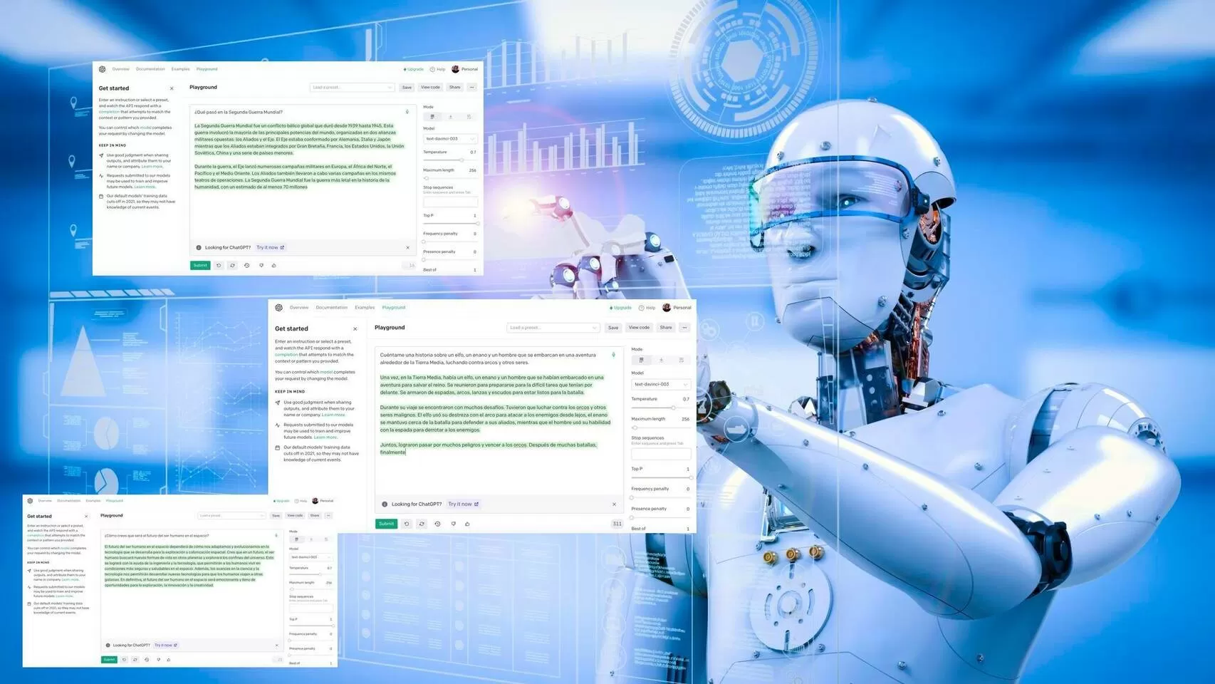 Composicin digital que representa a ChatGPT dando respuestas