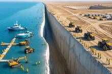Una muralla de 9 kil�metros y 227 bloques de hormig�n en el mar: la megaconstrucci�n automatizada que cambia las rutas mar�timas
