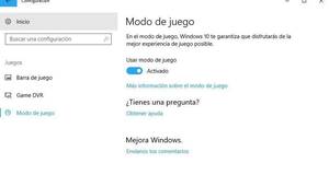 Artculo Cmo activar el modo de juego de Windows 10 y para qu sirve