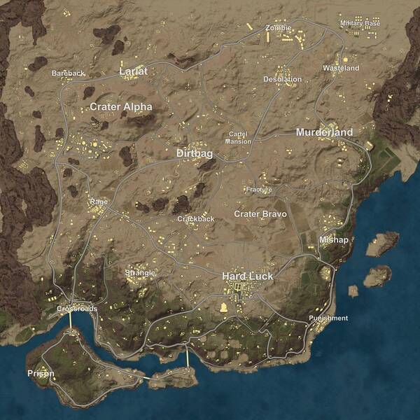 Así es el mapa desértico de PUBG según la última filtración.