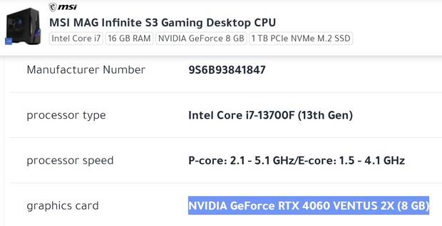 MSI 4060 Ti