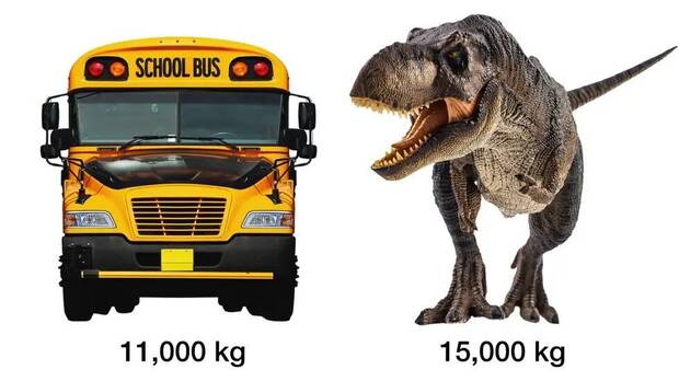t rex y autobus