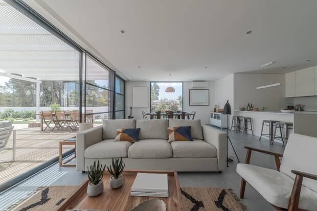 Salón de la casa prefabricada