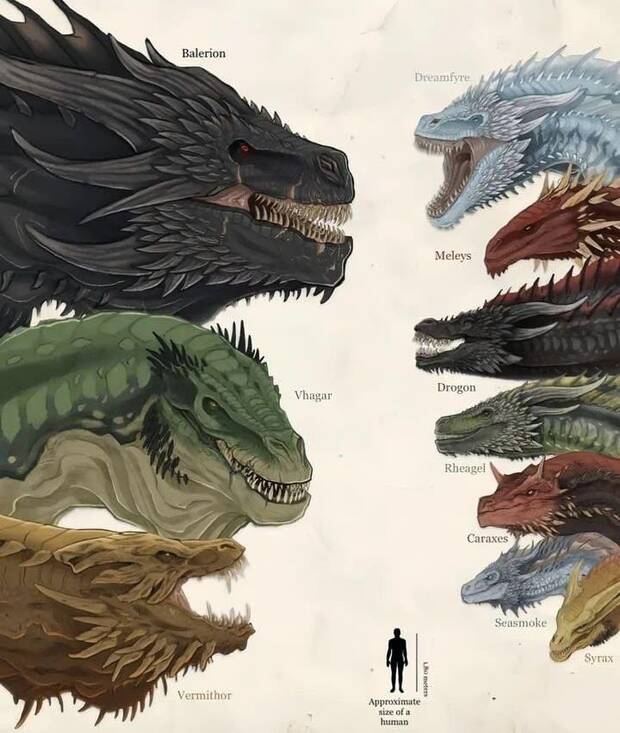 Todos los dragones de 'La casa del dragón', su tamaño y sus jinetes ...