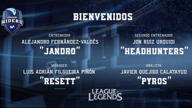 Movistar Riders presenta al cuerpo técnico de su equipo de League of Legends