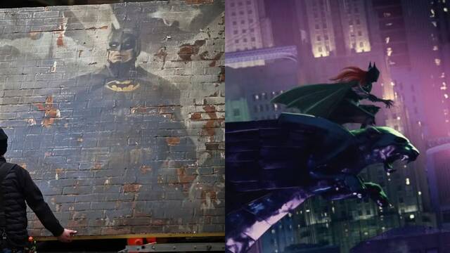 El Batman de Michael Keaton y Robin aparecen en un mural del set de rodaje de Batgirl