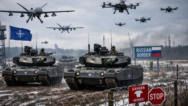 La OTAN prepara un 'muro tecnol�gico' frente a Rusia: millones de drones, robots aut�nomos y vigilancia total por IA en 2027