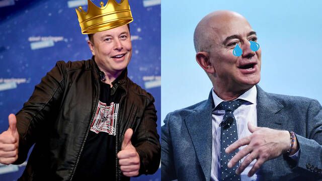 Elon Musk se convierte en el hombre más rico del mundo y se burla de Jeff Bezos