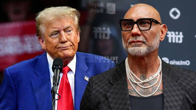 Usa demasiado maquillaje: Dave Bautista arremete contra Donald Trump y se mofa de su pose de tipo duro