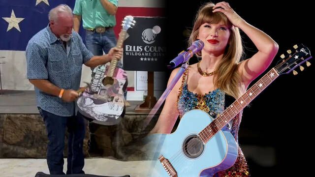 Un fan de Trump compra una guitarra de Taylor Swift por 4.000 dlares, la destroza y pone los restos a la venta