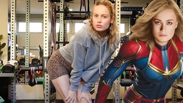 Brie Larson, Capitana Marvel, se pone fuerte haciendo flexiones con cadenas