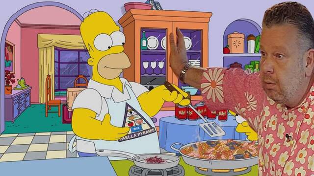Los Simpson: Homer prepara una paella con chorizo y se lía en Twitter