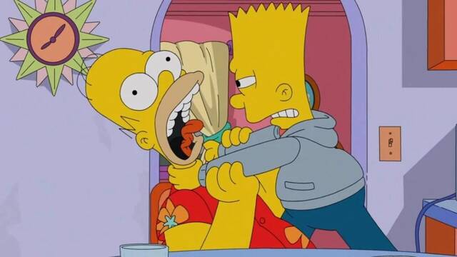 Los Simpsons: Bart estrangula a Homer despus de la polmica viral en un gag que presenta un giro histrico