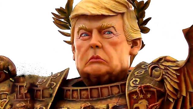 La polmica estatua de Donald Trump como el Emperador de Warhammer 40k que arras en este carnaval de Italia es real