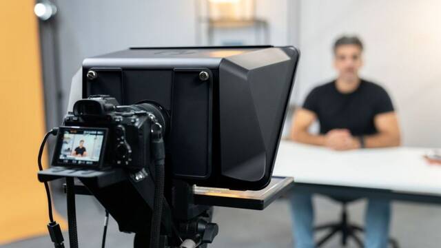 Este teleprompter de 600 sigue tu voz como un droide y convierte tu estudio en un set an ms profesional