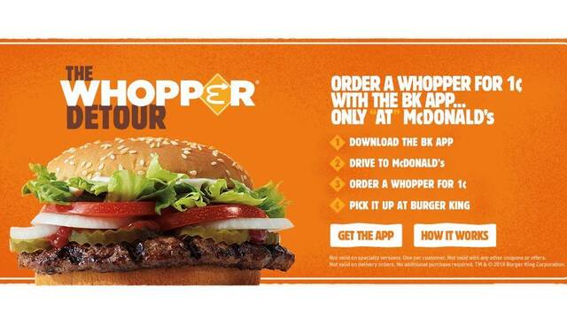 'Whopper Detour' es la loca campaa viral de Burger King