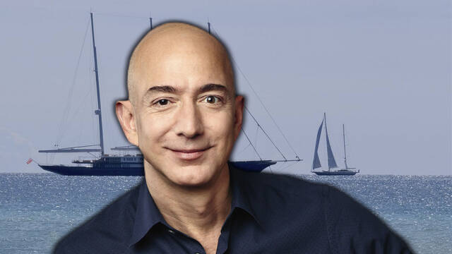 El yate de Jeff Bezos es demasiado grande incluso para un puerto de superyates, por eso est atracado junto a petroleros