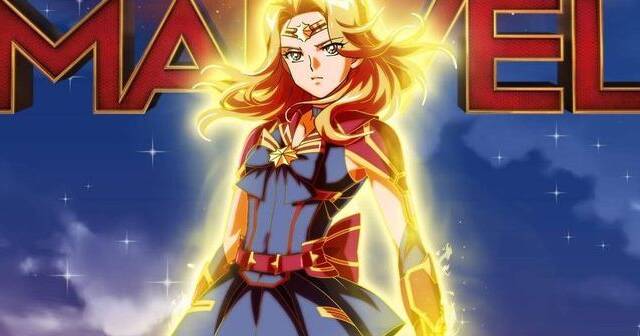 Capitana Marvel se convierte en una Sailor Moon gracias a este dibujo