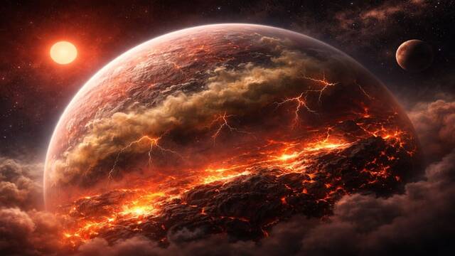Descubren un planeta fuera del sistema solar: atm�sfera con azufre, oc�ano de magma y casi el doble de tama�o que la Tierra
