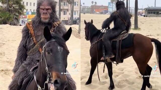 Aparecen simios a caballo en EE.UU: La inquietante publicidad de 'El planeta de los simios' que se hace viral