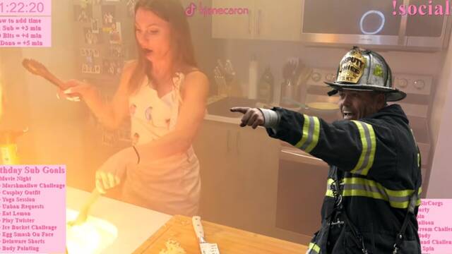 Una streamer de Twitch casi incendia su cocina en pleno directo