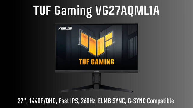 ASUS anuncia su nuevo monitor TUF GAMING VG27AQML1A que apuesta por los 260 Hz