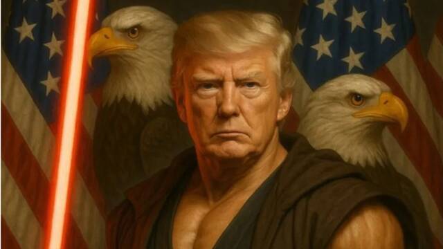 La Casa Blanca comparte una imagen de Trump como Jedi hecha con IA en el da de Star Wars y las redes arden