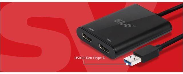 Club 3D anuncia dos nuevos adaptadores de USB 3.1 Gen1 a HDMI y DisplayPort