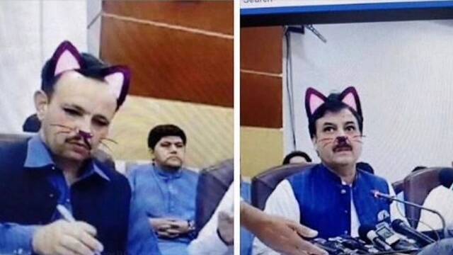 Facebook: Un pol�tico pakistan� acaba con el filtro del gatito puesto