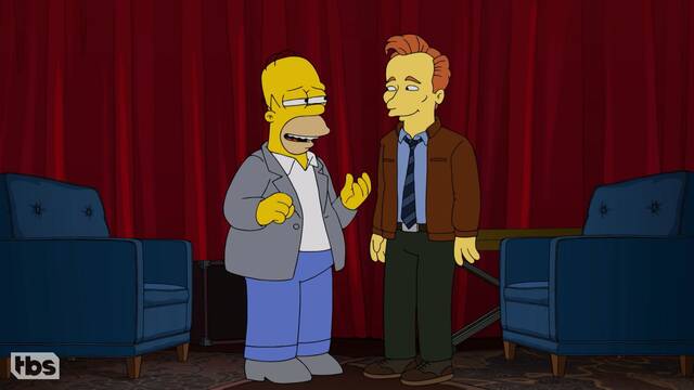 Conan O'Brien se enfrenta a su entrevista de despedida con Homer Simpson