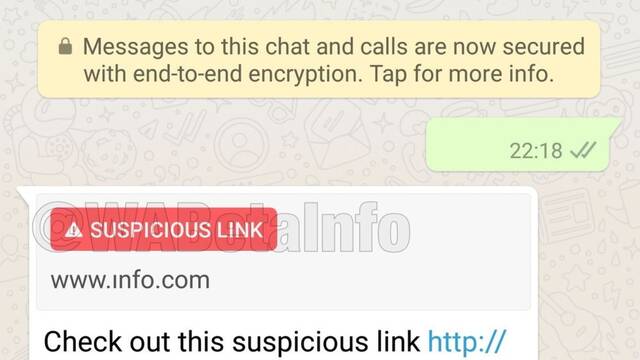 WhatsApp detectar los enlaces sospechosas con una nueva funcin
