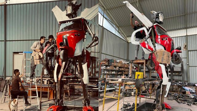 Rafael Lanfranco, un artista peruano, convierte un mototaxi en un robot de Transformers