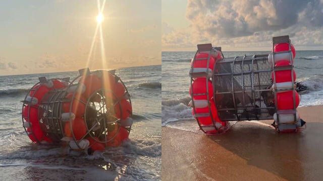 Hombre construye una rueda de hmster gigante y trata de ir por mar de Florida a Nueva York