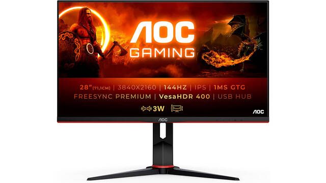AOC presenta un nuevo monitor para jugar, el U28G2XU2 a 4K y 144 Hz