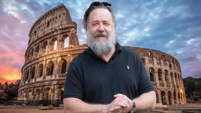 Russell Crowe visita el Coliseo tras 22 aos de 'Gladiator'