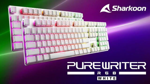 Sharkoon muestra su nuevo teclado mecánico PureWriter RGB White con teclas de perfil bajo