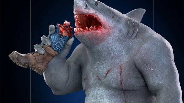 The Suicide Squad: As es la impresionante estatua de King Shark de Iron Studios