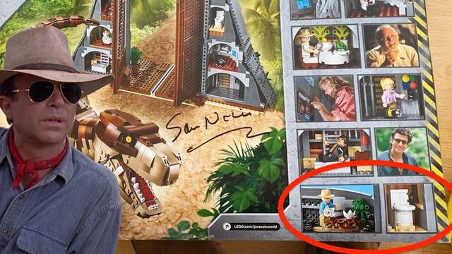 Sam Neill se mofa del set de LEGO Jurassic Park que lo compara con un inodoro