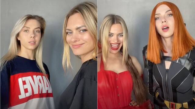 La gemela rusa de Scarlett Johansson en TikTok se rene con la doble de Margot Robbie