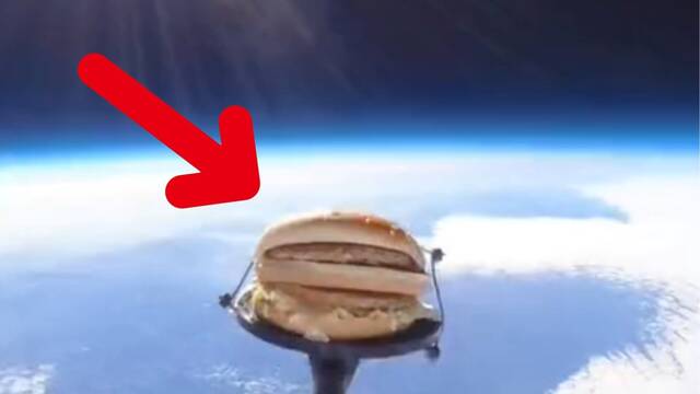 Lanzan una hamburguesa al espacio para comrsela despus y lo que pasa luego no se poda saber