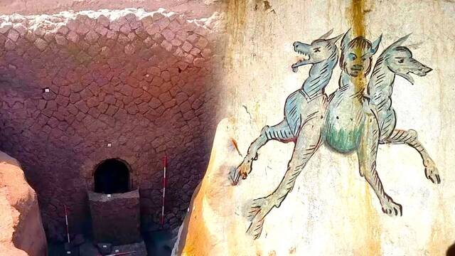 Arque�logos abren un sarc�fago en la Tumba de Cerbero en Italia, sellado durante 2000 a�os, y encuentran una extra�a momia