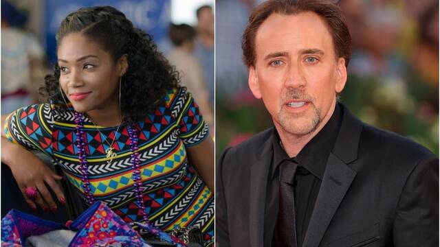 Tiffany Haddish con Nicolas Cage en la pelcula donde hace de Nicolas Cage