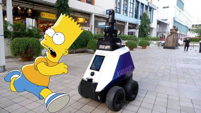 As son los robots Xavier enviados por la polica de Singapur para patrullar las calles