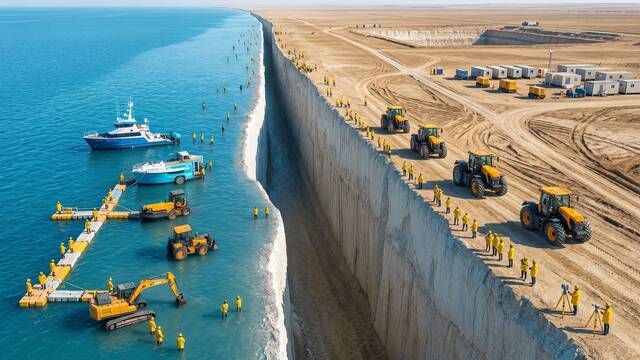 Una muralla de 9 kil�metros y 227 bloques de hormig�n en el mar: la megaconstrucci�n automatizada que cambia las rutas mar�timas