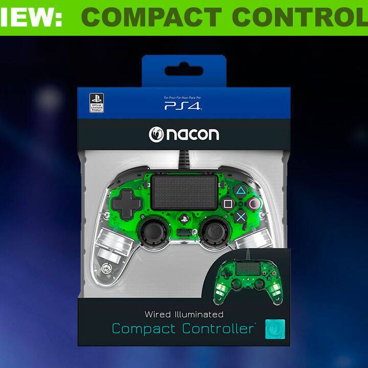 Mando Gaming Nacon Compact verde Transparente para PS4 - Versus Gamers