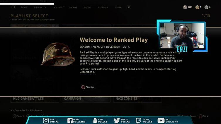 Eazi enseñando el ranked en su stream. Su cuenta ha sido baneada de Twitch.