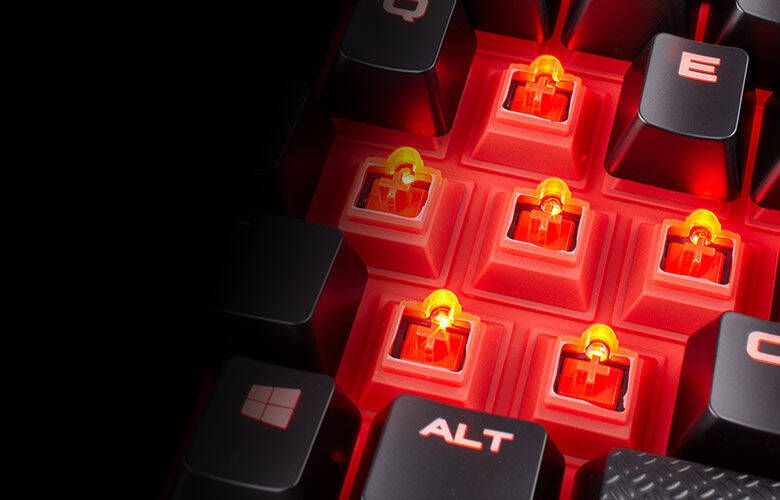 K68 viene con los pulsadores Cherry MX Red, uno de los mejores para jugar.