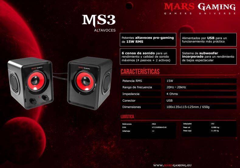 Especificaciones técnicas de los MS3.