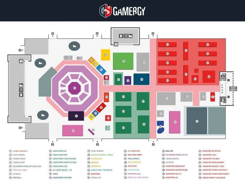 Plano de distribución de Gamergy